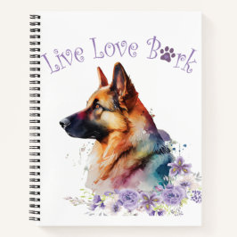 Cuaderno Floral de mamá de perro pastora alemana