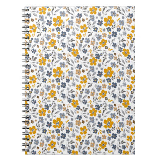 Cuaderno Floral de marea amarilla marina y mostaza