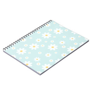 Cuaderno Floral de margarita blanca simple y elegante