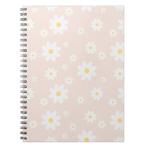 Cuaderno Floral de margarita blanca simple y elegante