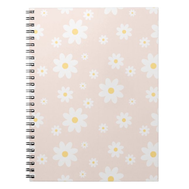 Cuaderno Floral de margarita blanca simple y elegante (Frente)