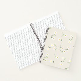 Cuaderno floral de margarita crema | Botánico dibu