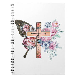 Cuaderno Floral de mariposa Cross Faith
