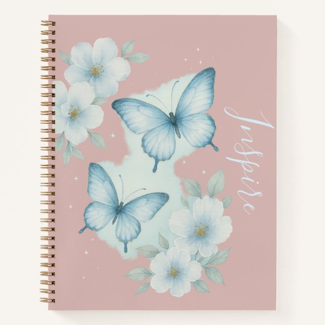 Cuaderno Floral de Mariposa Inspirador (Anverso)
