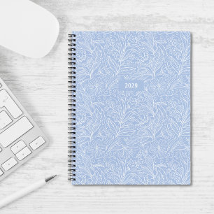 Cuaderno Floral de Navidades azules costeros personalizada