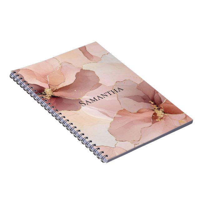 Cuaderno Floral de oro rosa de Rubor romántico (Lado Derecho)