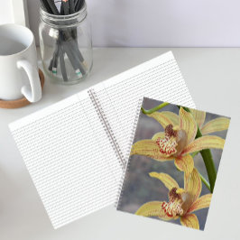 Cuaderno floral de orquídeas Cymbidium moteadas