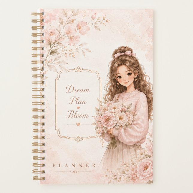 Cuaderno Floral de Pastel Silk Garden Cute (Anverso)