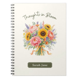 Cuaderno Floral de Pensamientos Personalizados en