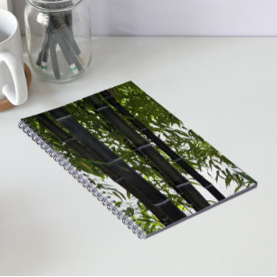 Cuaderno Floral de plantas de bambú negro