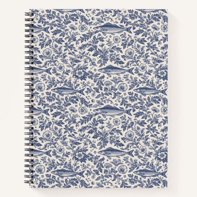Cuaderno Floral de Sardina Costera Italiana (Anverso)