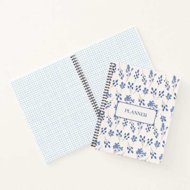 Cuaderno floral de tapa dura, Planificador (Interior)