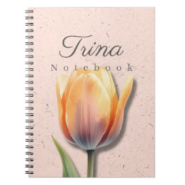 Cuaderno Floral de Tulipán Nombre | Diario Pastel