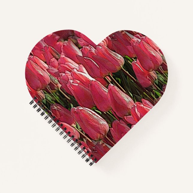 Cuaderno Floral de tulipanes rosados (Anverso)
