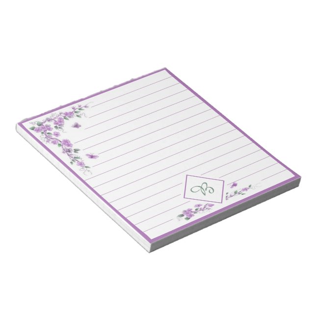 Cuaderno floral de vid púrpura (Lado Derecho)