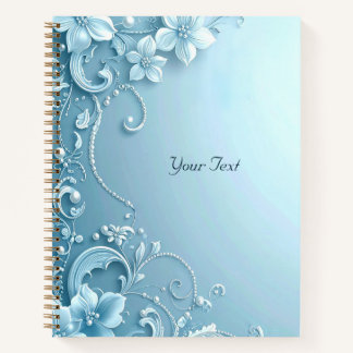 Cuaderno Floral Decorativo Azul