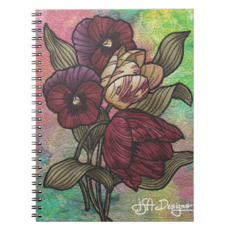 Cuaderno floral del arte de la materia textil
