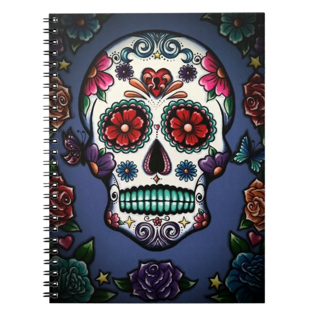 Cuaderno floral del cráneo del azúcar (Frente)