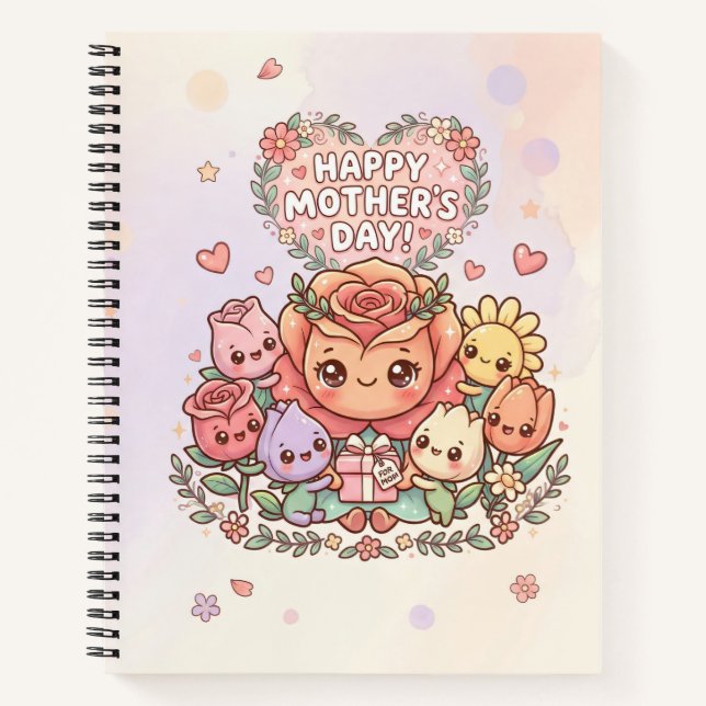 Cuaderno Floral del Día de la Madre Adorable (Anverso)