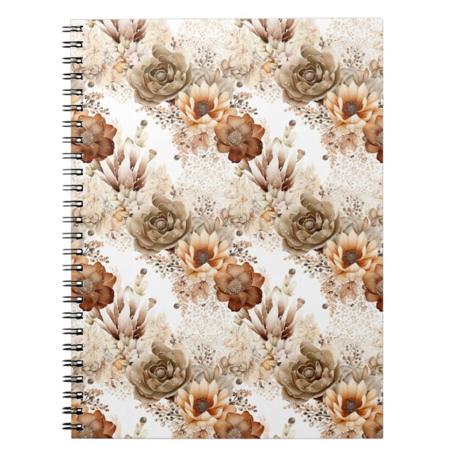 Cuaderno Floral del Sudoeste Crema Marrón Occidental (Frente)
