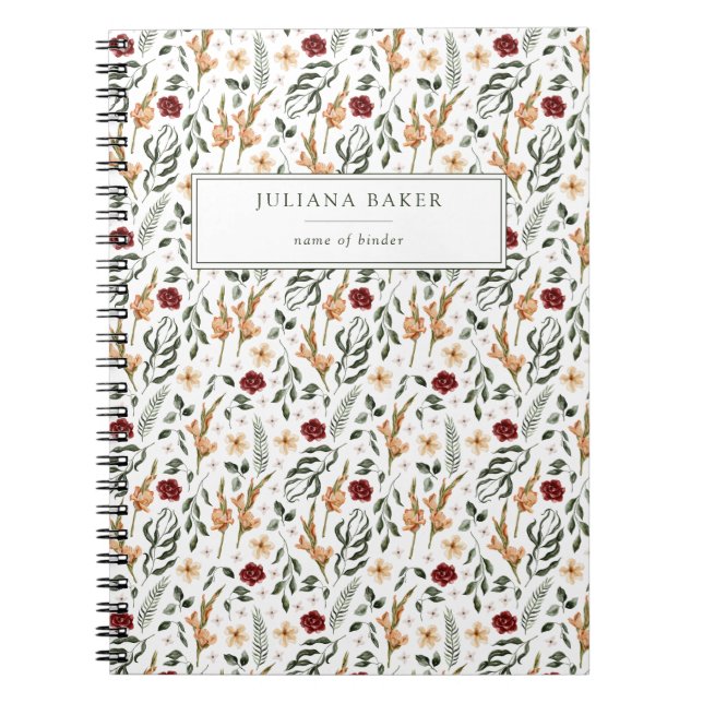 Cuaderno Floral Delicada personalizada (Frente)