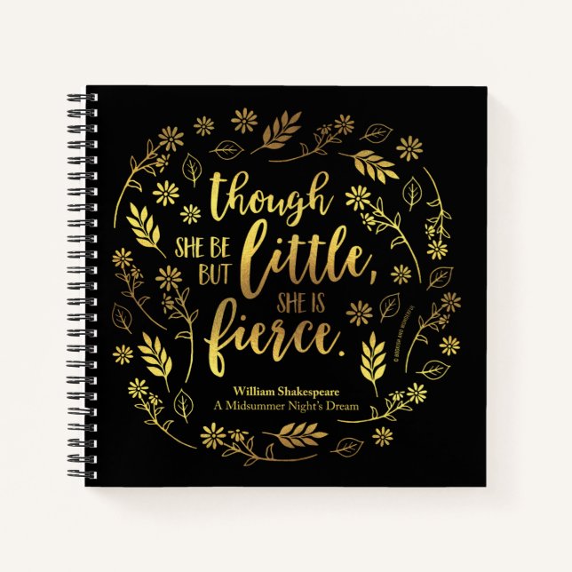 Cuaderno Floral dorada pequeña pero fuerte William Shakespe (Anverso)