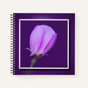 Cuaderno Floral elegante de primavera rosa y morada