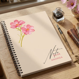 Cuaderno floral elegante lindo trendy