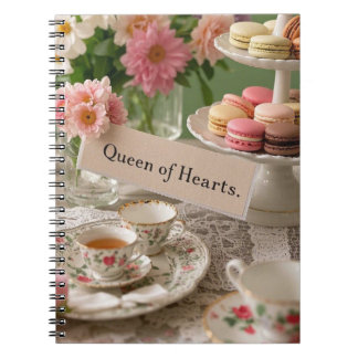 Cuaderno Floral elegante teacup reina de corazones