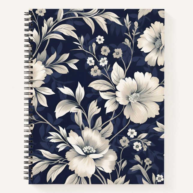 Cuaderno Floral en azul (Anverso)
