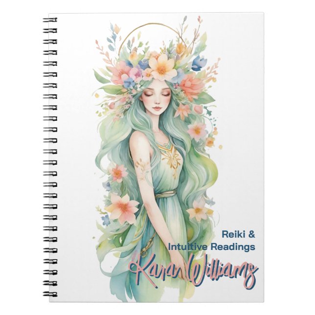 Cuaderno Floral Eostre Diosa Pagan de Tarot de Primavera (Frente)