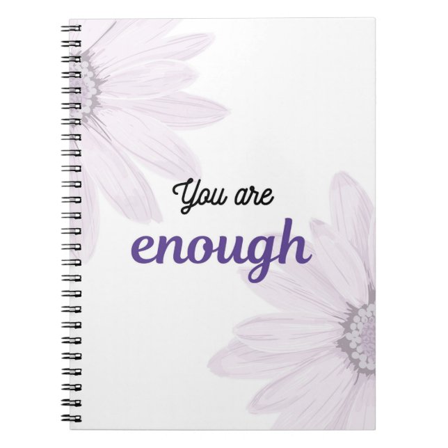 Cuaderno Floral 'Eres Suficiente' | Estética Púrpu (Frente)