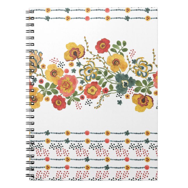 Cuaderno Floral Estilizada: Diseño Seamless de Acuarela. (Frente)