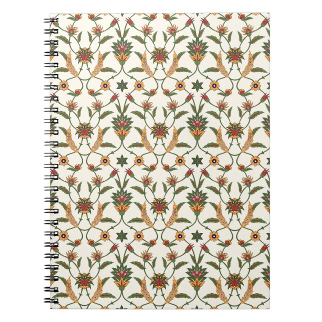 Cuaderno Floral Étnica: Elegante y Seamless Ornament. (Frente)