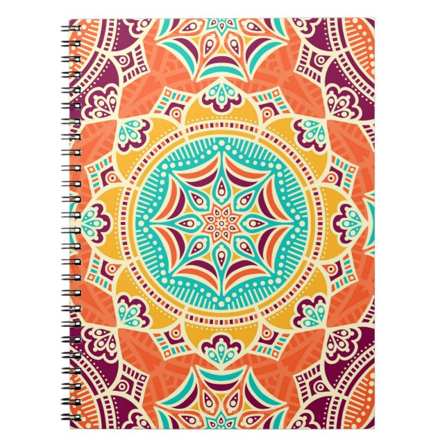 Cuaderno Floral Étnica: Encantador Diseño Sin Marea. (Frente)