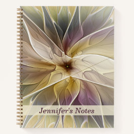 Cuaderno Floral Fantasía Oro berenjena Abstrato Nombre del 