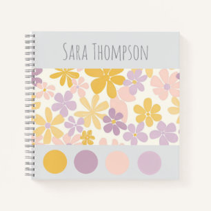 Cuaderno Floral femenina personalizada con bolas de color p