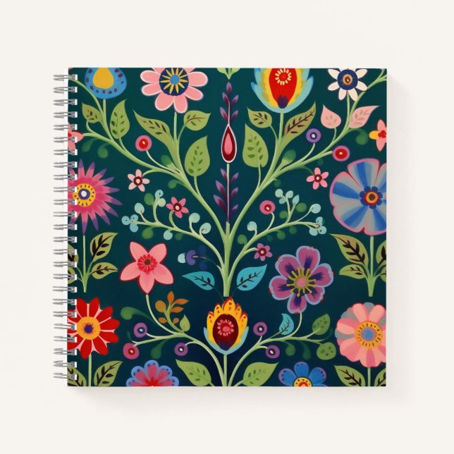 Cuaderno Floral Folk Motif (Anverso)