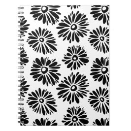 Cuaderno Floral Funky negra y blanca