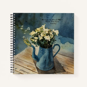 Cuaderno Floral Garden Jug Goethe Cita Blue Journal