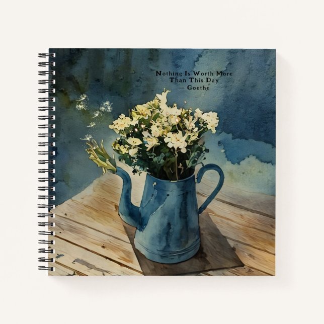 Cuaderno Floral Garden Jug Goethe Cita Blue Journal (Anverso)
