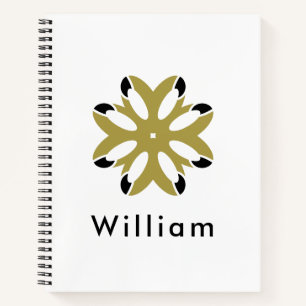 Cuaderno Floral Geométrico de Oro de Lujo
