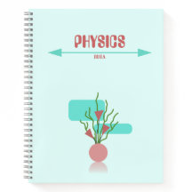 Cuaderno floral geométrico rojo y cyan