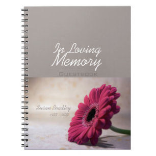 Cuaderno Floral Gerbera Funeral Memorial Guestbook SpNB