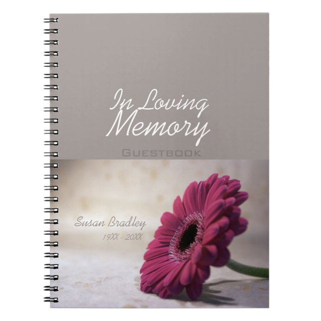 Cuaderno Floral Gerbera Funeral Memorial Guestbook SpNB (Frente)