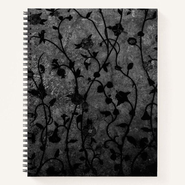 Cuaderno Floral gótica negra y blanca (Anverso)