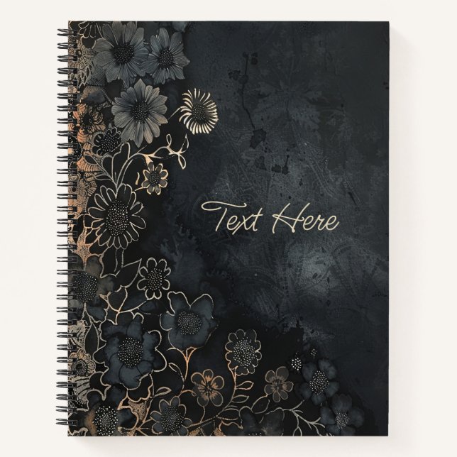 Cuaderno Floral gótica personalizada (Anverso)