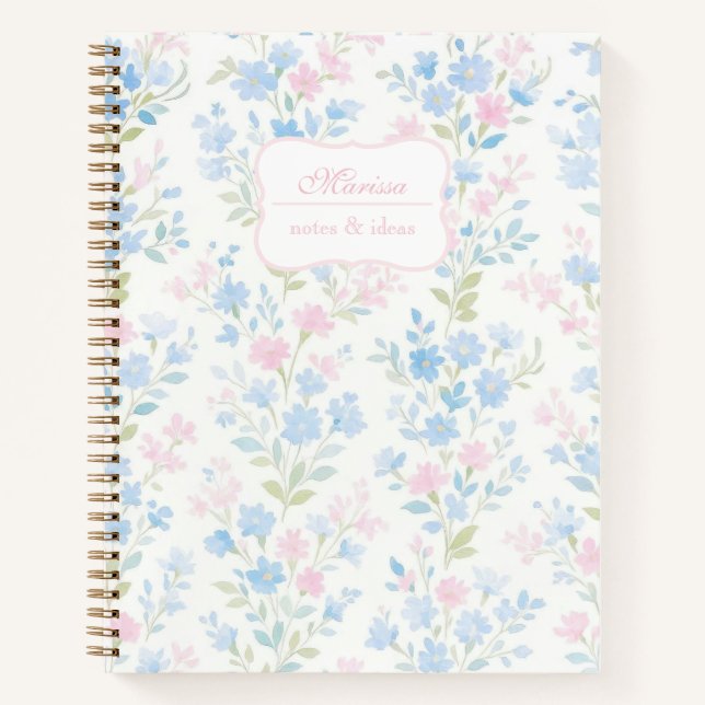 Cuaderno Floral Grandmillennial Personalizada  (Anverso)
