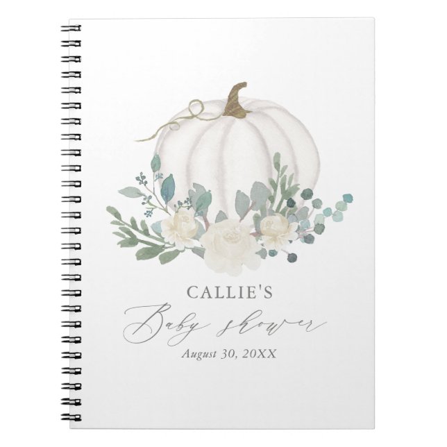 Cuaderno Floral Greeneration Pumpkin Baby Shower Guest Book (Frente)