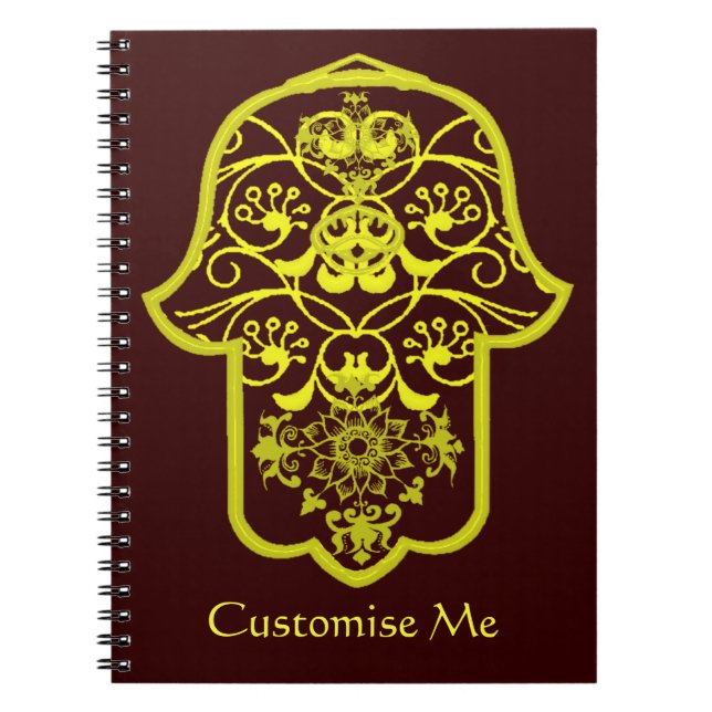 Cuaderno Floral Hamsa (amarillo) (Frente)